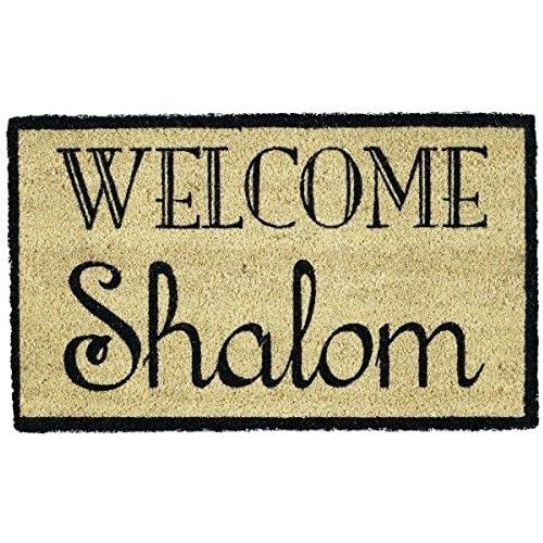  DII Indoor/Outdoor Natural Coir Holiday Season Doormat, 18x30, Shalom