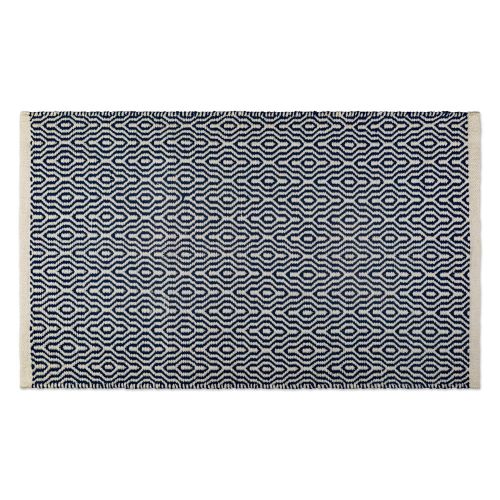  DII Indoor Braided Cotton Handloomed Yarn Dyed Woven Reversible Area Rug for Bedroom, Living Room, Kitchen, 2x3 - Keyhole Navy