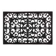 DII 10258 Indoor Outdoor Rubber Easy Clean Entry Way Welcome Doormat, Floor Mat, Rug for Patio, Front, Weather Exterior Doors, 24x36 Wrought Iron Large