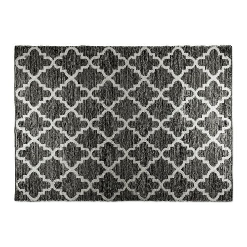  DII Indoor Flatweave Cotton Handloomed Yarn Dyed Woven Reversible Area Rug for Bedroom, Living Room, Kitchen, 4x6 - Lattice Gray