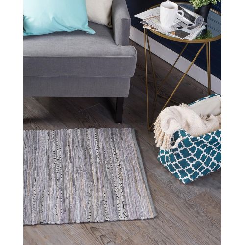  DII Contemporary Reversible Floor Rug Bathroom, Living Room, Kitchen, or Laundry Room (20x31.5) - Gray (Color may vary)