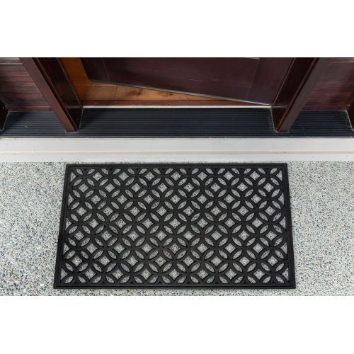  DII Indoor Outdoor Rubber Easy Clean Entry Way Welcome Doormat, Floor Mat, Rug For Patio, Front Door, All Weather Exterior Doors, 18 x 30 - Lattice