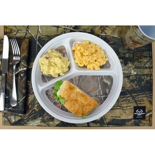  DII CRT32738 Real Tree Portion Plate Melamine 11 Diameter, Set of 6 Green Camo