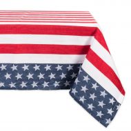 DII CAMZ37423 100% Cotton, Machine Washable, Dinner, Summer & Picnic Tablecloth, 60 x 120,Stars & Stripes, Seats 10 to 12 People, 60x120,