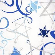 DII 100% Cotton, Machine Washable, Dinner and Holiday Tablecloth 60x120, Hanukkah Swirl, Seats 10 to 12 People