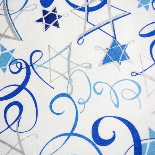  DII 100% Cotton, Machine Washable, Dinner and Holiday Tablecloth 60x120, Hanukkah Swirl, Seats 10 to 12 People