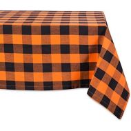 DII Classic Buffalo Check Tabletop Collection for Family Dinners, Special Occasions, Barbeques, Picnics and Everyday Use, 100% Cotton, Machine Washable, Tablecloth, 60x84, Orange &