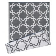 DII Moroccan Indoor/Outdoor Lightweight, Reversible, & Fade Resistant Area Rug, Use For Patio, Deck, Garage, Picnic, Beach, Camping, BBQ, Or Everyday Use - 4 x 6, Gray Lattice