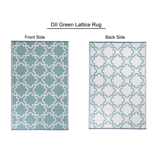  DII Moroccan Indoor/Outdoor Lightweight, Reversible, & Fade Resistant Area Rug, Use For Patio, Deck, Garage, Picnic, Beach, Camping, BBQ, Or Everyday Use - 4 x 6, Gray Lattice