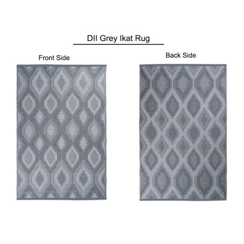  DII Moroccan Indoor/Outdoor Lightweight, Reversible, & Fade Resistant Area Rug, Use For Patio, Deck, Garage, Picnic, Beach, Camping, BBQ, Or Everyday Use - 4 x 6, Gray Lattice