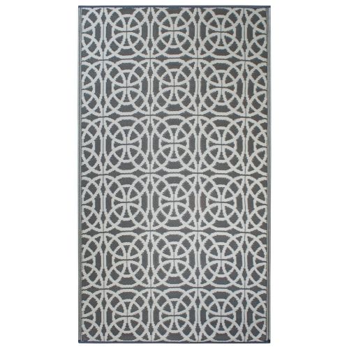  DII Moroccan Indoor/Outdoor Lightweight, Reversible, & Fade Resistant Area Rug, Use For Patio, Deck, Garage, Picnic, Beach, Camping, BBQ, Or Everyday Use - 4 x 6, Gray Lattice