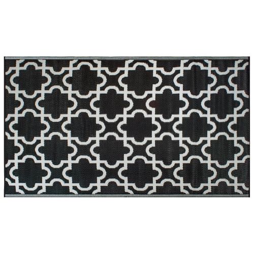  DII Moroccan Indoor/Outdoor Lightweight, Reversible, & Fade Resistant Area Rug, Use For Patio, Deck, Garage, Picnic, Beach, Camping, BBQ, Or Everyday Use - 4 x 6, Gray Lattice