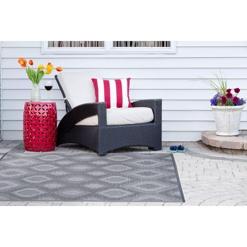  DII Moroccan Indoor/Outdoor Lightweight, Reversible, & Fade Resistant Area Rug, Use For Patio, Deck, Garage, Picnic, Beach, Camping, BBQ, Or Everyday Use - 4 x 6, Gray Lattice