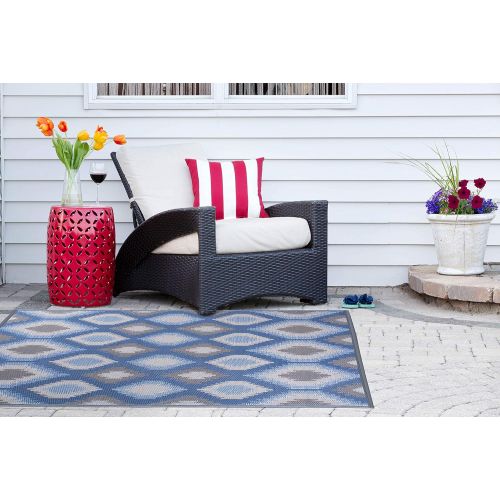  DII Moroccan Indoor/Outdoor Lightweight, Reversible, & Fade Resistant Area Rug, Use For Patio, Deck, Garage, Picnic, Beach, Camping, BBQ, Or Everyday Use - 4 x 6, Gray Lattice