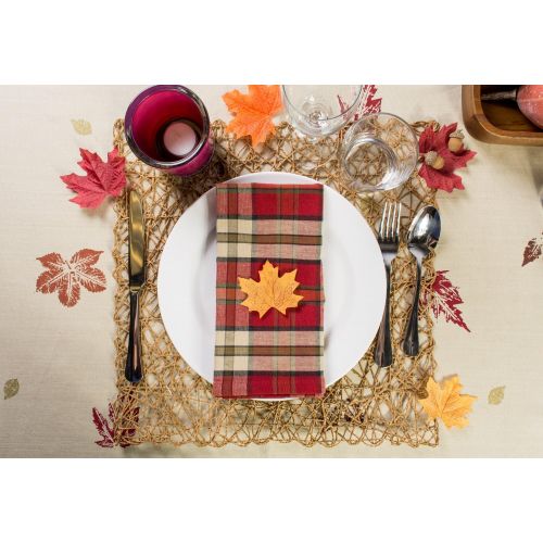  DII Woven Paper Square Decorative Placemat or Charger for Holidays, Parties, and Decor (16 Square) Taupe - Set of 6