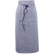 DII Cotton Chambray Bistro Half Waist Apron with Pockets and Extra Long Ties, 30 x 28, Cooking, Baking Apron, Uniform for Bartender, Waiter, Waitress, Coffee shop, Restaurant-Blue