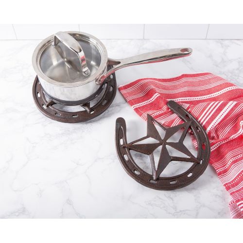  DII Metal Trivet Set, 8x8, Western Star