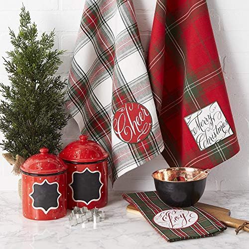  DII 5076 Holiday Botanical Dishtowel, S/3, 3 Piece