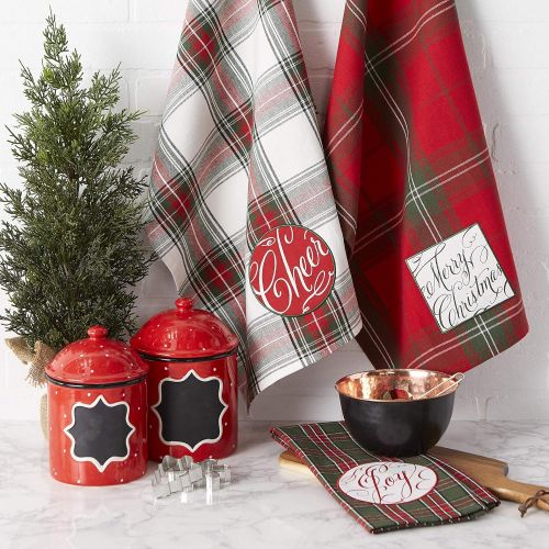  DII 5076 Holiday Botanical Dishtowel, S/3, 3 Piece