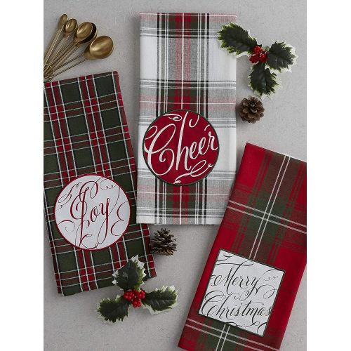  DII 5076 Holiday Botanical Dishtowel, S/3, 3 Piece