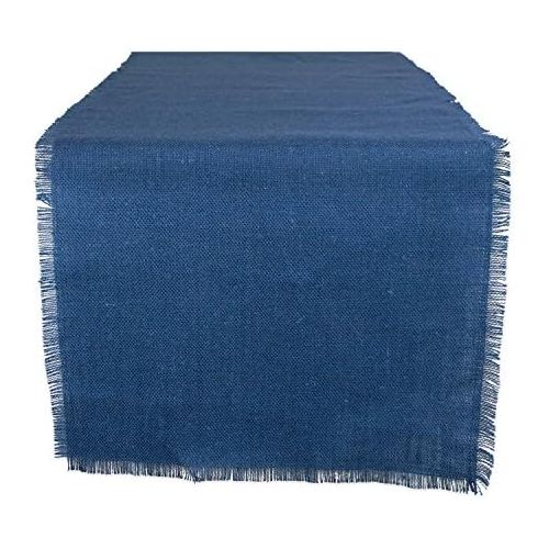  DII 100% Jute, Rustic, Vintage Table Runner, for Parties, BBQs, Everyday, Holidays Use, 15x74, Nautical, 15 x 74, Solid Blue