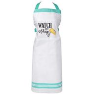 DII CAMZ11104 100% Cotton, Unisex Chef Kitchen Apron, Adjustable Neck & Waist Ties, Machine Washable, Front Pocket, Perfect for Cooking, Baking, BBQ, 28x35, Watch Me Whip