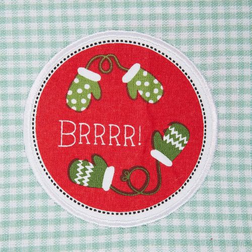  DII Cotton Embellished Christmas Holiday Dish Towels, 18x28 Set of 2, Decorative Oversized Kitchen Towels,Perfect Home and Kitchen Gift-Brrrr Mittens