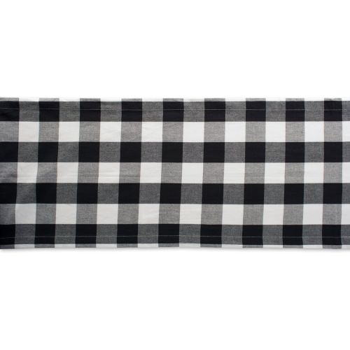  DII Buffalo Check Collection Classic Tabletop, Table Runner, 14x108, Black & White