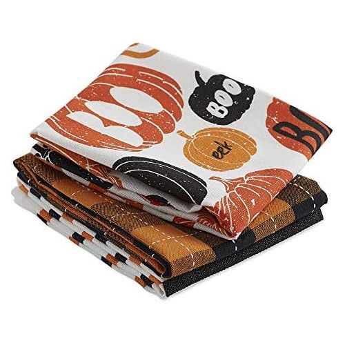  DII Pumpkin Boo (Set of 3) Halloween Dishtowel Set, 3 Piece