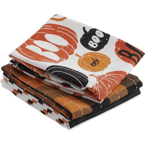  DII Pumpkin Boo (Set of 3) Halloween Dishtowel Set, 3 Piece