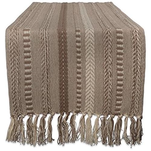  DII Braided Cotton Table Runner Perfect for Spring, Fall Holidays, Parties and Everyday Use, 15x72, Stone Taupe