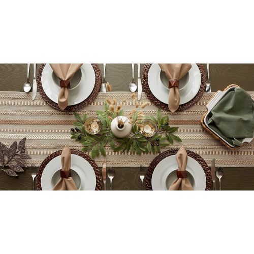  DII Braided Cotton Table Runner Perfect for Spring, Fall Holidays, Parties and Everyday Use, 15x72, Stone Taupe