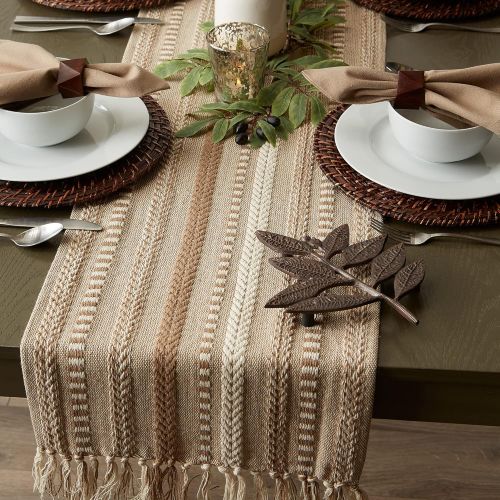  DII Braided Cotton Table Runner Perfect for Spring, Fall Holidays, Parties and Everyday Use, 15x72, Stone Taupe