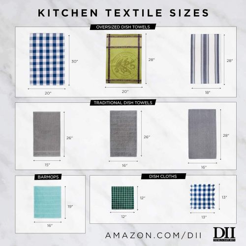  DII Kitchen Collection 100% Machine Washable Cotton for Entertaining, Cooking, Baking or Barbeques, Dishtowel Set, Happy 4th of July 3 Piece