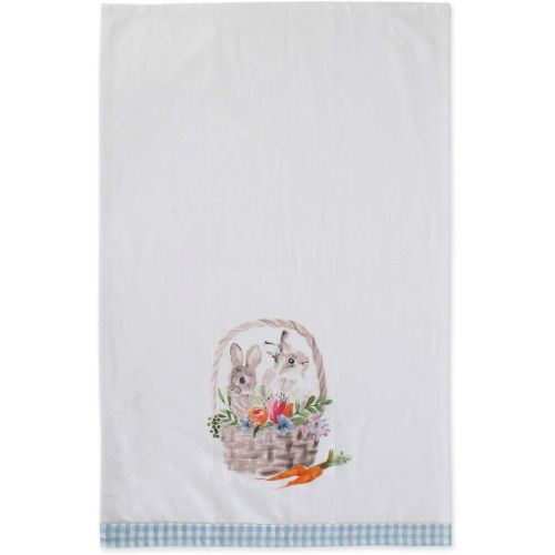  DII Flower Garden Kitchen Textiles, Dishtowel S/3, Floral Bunnies 3 Piece