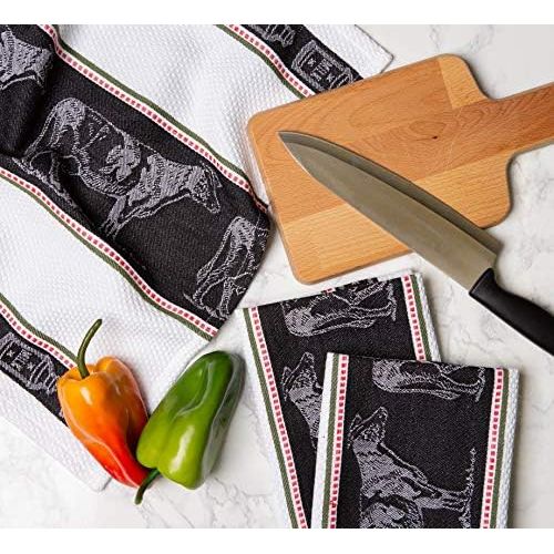  DII CAMZ11106 Cotton Jacquard Dish, Decorative Oversized Towels, Perfect Home and Kitchen Gift, 18x28, Cow