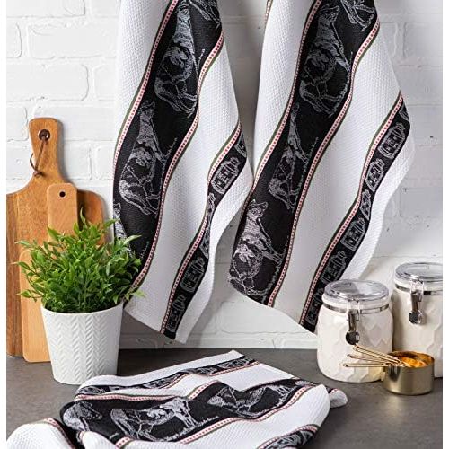  DII CAMZ11106 Cotton Jacquard Dish, Decorative Oversized Towels, Perfect Home and Kitchen Gift, 18x28, Cow