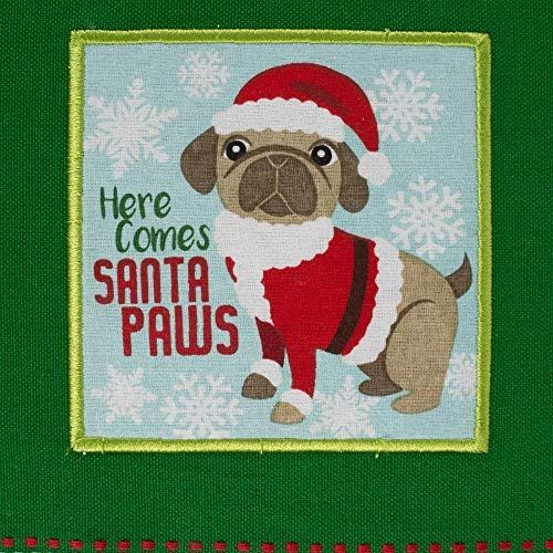  DII CAMZ10664 Cotton Christmas Holiday Dish, Set of 3, Decorative Oversized Embroidered Towels, Perfect Home and Kitchen Gift, 18x28, Puppy Dishtowels (3), 3 Pack