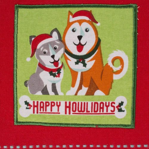  DII CAMZ10664 Cotton Christmas Holiday Dish, Set of 3, Decorative Oversized Embroidered Towels, Perfect Home and Kitchen Gift, 18x28, Puppy Dishtowels (3), 3 Pack