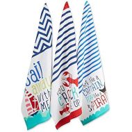 DII CAMZ10740 Cotton Printed Dish Towels, 18x28 Set of 3, Decorative Oversized Kitchen Towels, Perfect Home and Kitchen Gift-Sail Away