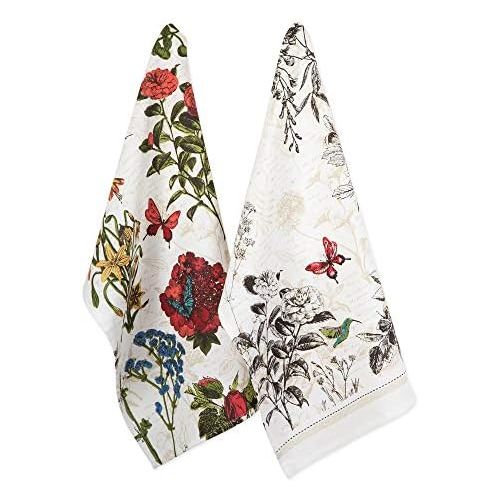  DII Print Kitchen Textiles, Dishtowel S/2, Botanical Blooms 2 Piece