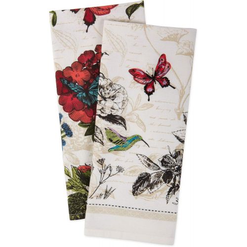  DII Print Kitchen Textiles, Dishtowel S/2, Botanical Blooms 2 Piece