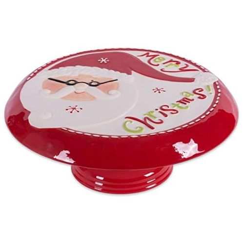  DII Winter Season Dishware Holiday Baking, 11.2 x 4.5, Santa Cake Stand