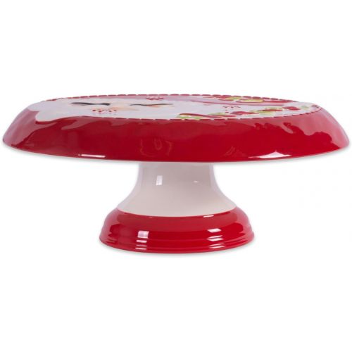  DII Winter Season Dishware Holiday Baking, 11.2 x 4.5, Santa Cake Stand