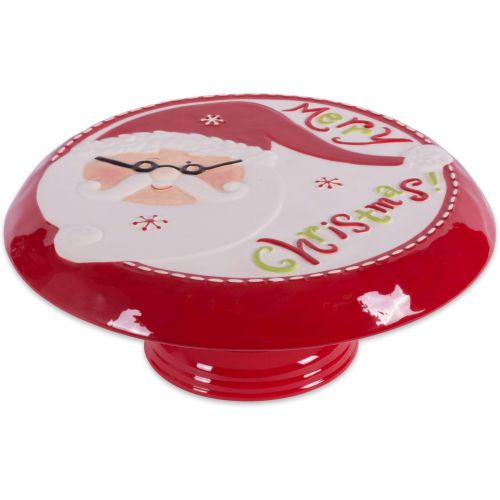  DII Winter Season Dishware Holiday Baking, 11.2 x 4.5, Santa Cake Stand