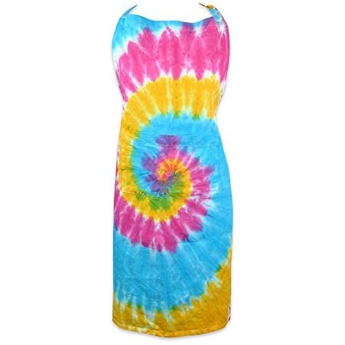  DII Cotton Adjustable Tie Dye Kitchen Chef Apron with Pocket and Extra Long Ties, 32 x 28, Men and Women Apron for Cooking, Baking, Crafting, Gardening, BBQ-Rainbow: Kitchen & Dini