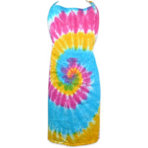  DII Cotton Adjustable Tie Dye Kitchen Chef Apron with Pocket and Extra Long Ties, 32 x 28, Men and Women Apron for Cooking, Baking, Crafting, Gardening, BBQ-Rainbow: Kitchen & Dini