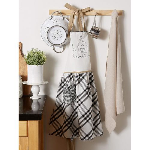  DII Home Sweet Farmhouse Kitchen Textiles Collection Stylish and Functional for Everyday Use, Apron: Kitchen & Dining