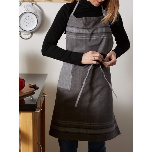  DII CAMZ36490 Cotton French Stripe Kitchen Chef Apron with pocket and Extra-Long Ties, 33 x 28 French Country Farmhouse Men & Women Apron for Cooking, Baking, BBQ-Chambray Gray: Ki