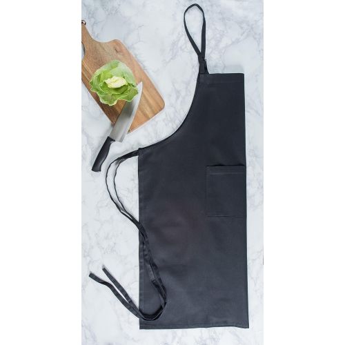  DII Adjustable Neck & Waist Ties with Front Pocket, 32x38 Apron Chino Chef Collection, Plus Size, Black: Kitchen & Dining